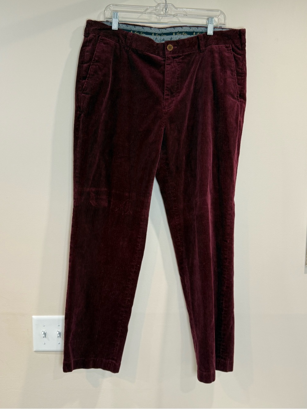 🔥Brooks Brothers Men's Corduroy Pants - Burgundy Size 38/30 EC🔥
